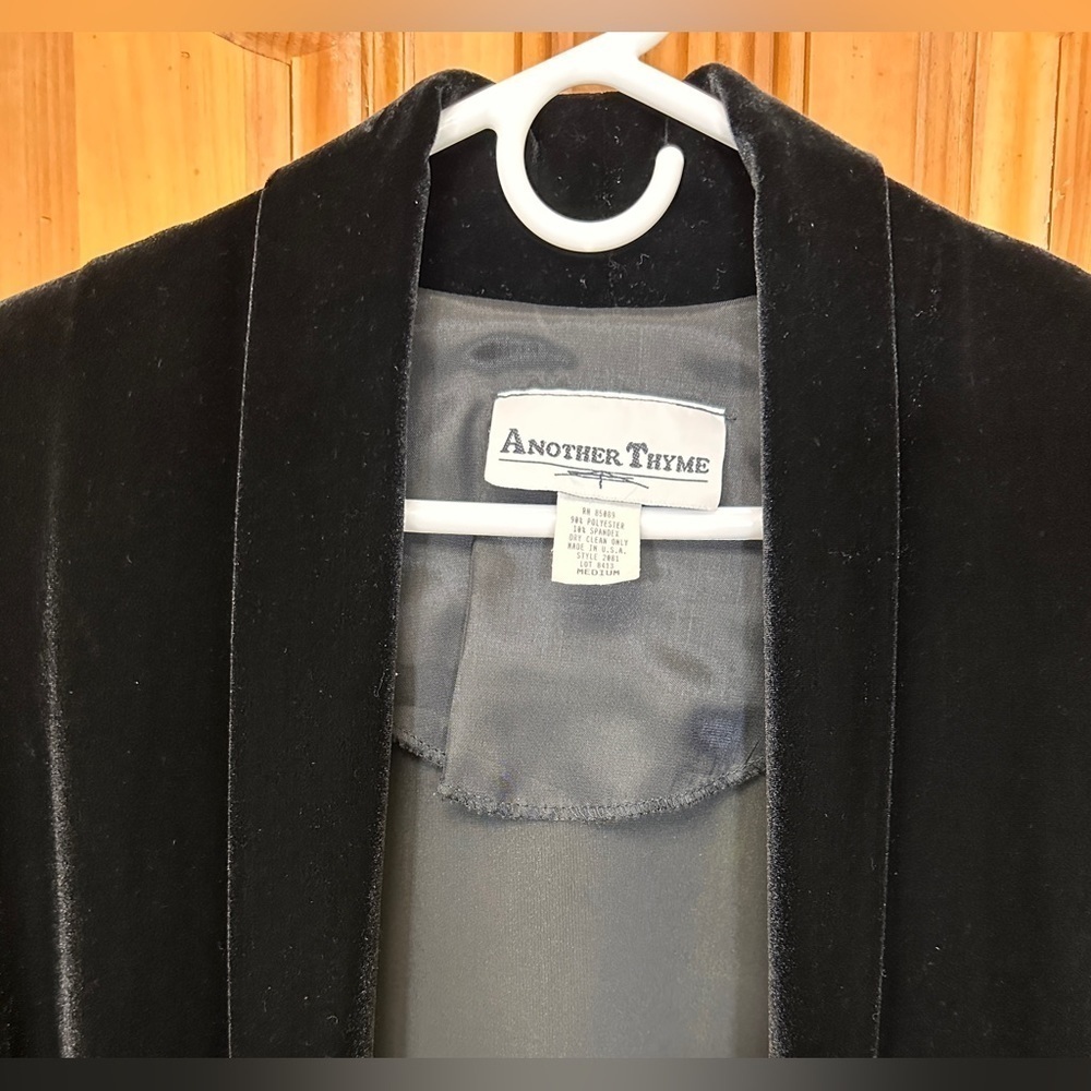 Vintage Another Thyme Black Velour Duster - Picture 3 of 5